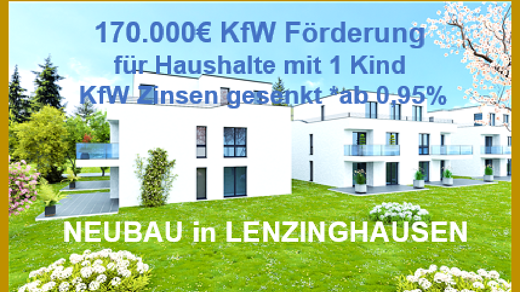 29m² TERRASSE Südseite. 170.000€ Förderung für Haushalte mit 1 Kind. Einzug ab Juni 26.