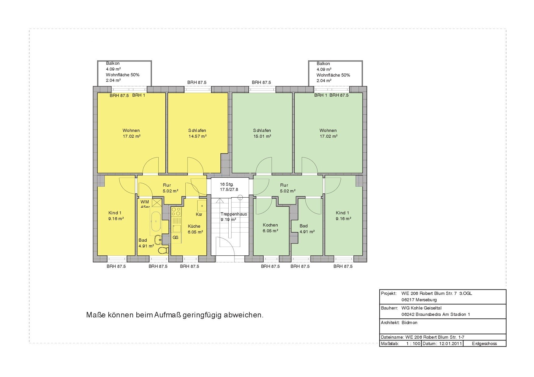 Wohnung zur Miete 380 € 3 Zimmer 58,5 m²<br/>Wohnfläche 1.<br/>Geschoss Robert-Blum Str. 3 Merseburg Merseburg 06217