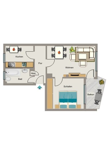 Wohnung zur Miete 348 € 2,5 Zimmer 50,4 m²<br/>Wohnfläche EG<br/>Geschoss 01.03.2025<br/>Verfügbarkeit Ramers Kamp 4 Altenessen-Süd Essen 45326