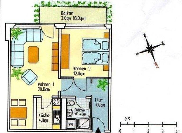 Wohnung zur Miete 467 € 2 Zimmer 49,5 m² 3. Geschoss frei ab 02.05.2026 Holbeinstr. 22 Johannstadt-Süd Dresden 01307