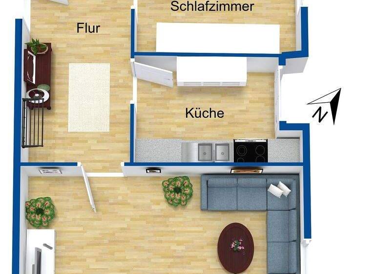 Wohnung zum Kauf 205.000 € 2 Zimmer 56,2 m² 2. Geschoss frei ab 01.06.2026 Schwand Schwanstetten 90596