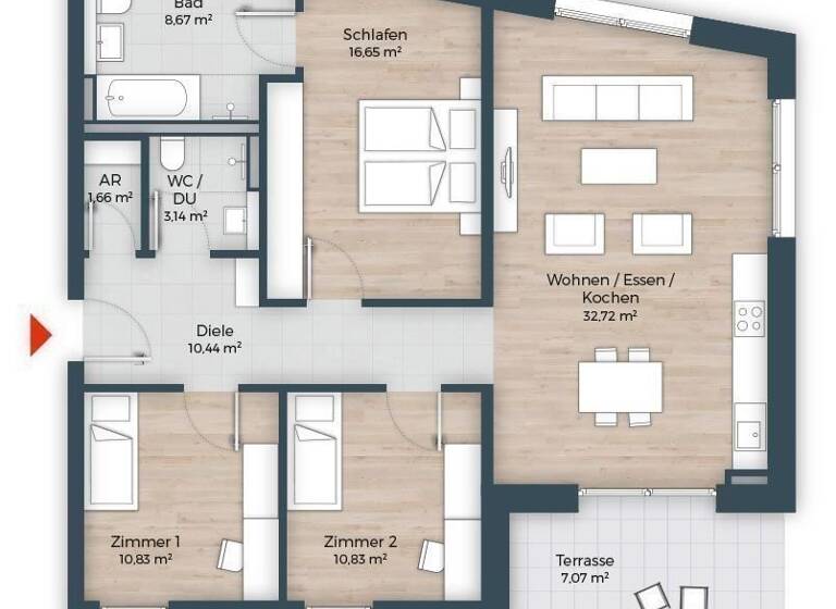 Terrassenwohnung zum Kauf provisionsfrei 864.950 € 4 Zimmer 102 m²<br/>Wohnfläche EG<br/>Geschoss Großreuther Straße 165 Großreuth h d Veste Nürnberg 90425