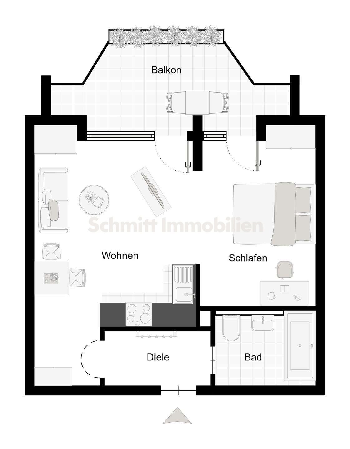 Wohnung zur Miete 670 € 1,5 Zimmer 50 m²<br/>Wohnfläche EG<br/>Geschoss 01.02.2025<br/>Verfügbarkeit Kernstadt Oberursel (Taunus) 61440