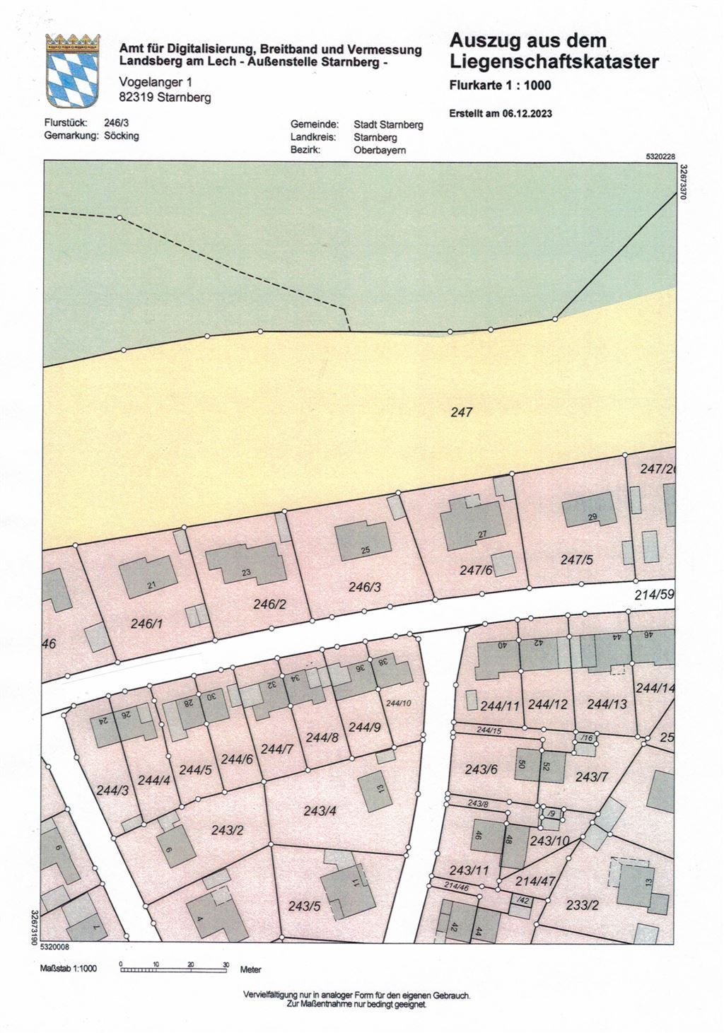 Grundstück zum Kauf 1.998.000 € 1.079 m²<br/>Grundstück Söcking Starnberg 82319