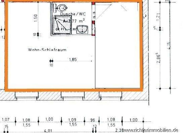 Wohnung zur Miete 136 € 1 Zimmer 19,3 m² EG frei ab 01.04.2026 Hornstraße 23 Freiberg 09599