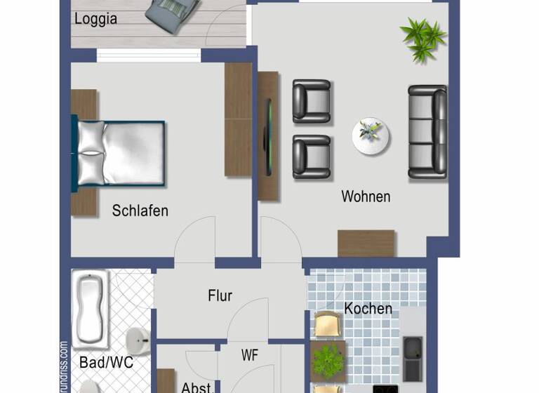 Wohnung zum Kauf provisionsfrei 155.200 € 2 Zimmer 59,9 m² 2. Geschoss Bauvereinstraße 7/9 Bergerhausen Essen 45136