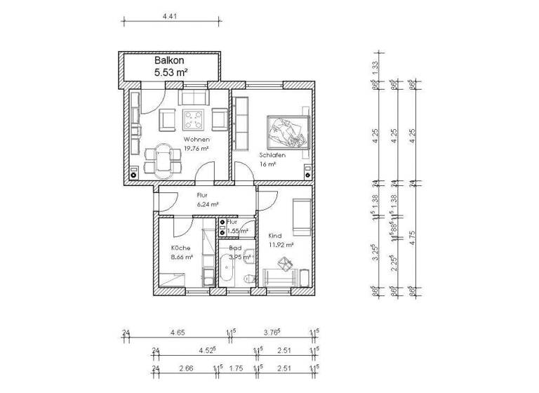 Wohnung zur Miete 472 € 3 Zimmer 67,4 m² 3. Geschoss frei ab 01.08.2026 Brunnerstraße 35c Sudenburg Magdeburg 39112
