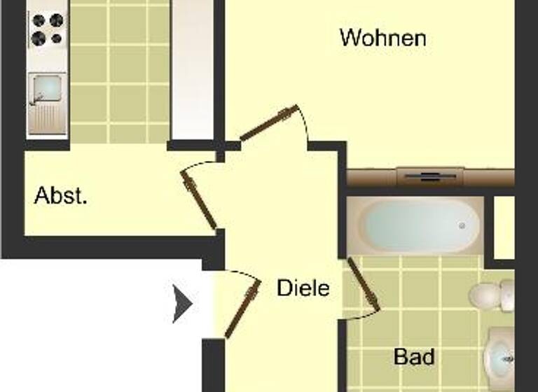 Wohnung zur Miete nur mit Wohnberechtigungsschein 359 € 2 Zimmer 58 m² 2. Geschoss Stock-und-Hausmann-Straße 4 Alt-Homberg Duisburg 47198