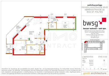 Wohnung zum Kauf provisionsfrei 309.063 € 3 Zimmer 80,8 m² 2. Geschoss St. Pölten St.Pölten 3100