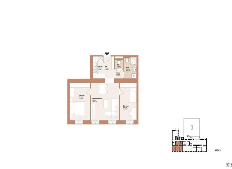 WG-Zimmer zum Kauf - Erstbezug 359.000 € 3 Zimmer 57,4 m² 2. Geschoss Wien,Ottakring 1160