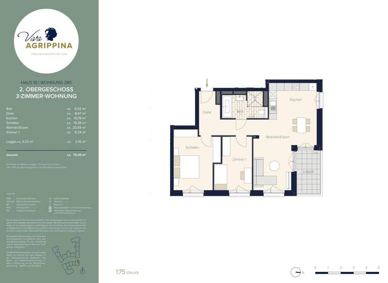 Wohnung zum Kauf - Erstbezug 649.900 € 3 Zimmer 76 m² EG Neustadt-Nord Köln 50668