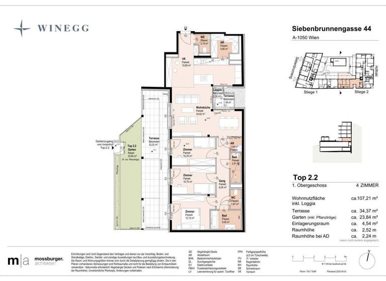 Wohnung zum Kauf - Erstbezug 805.900 € 4 Zimmer 105,1 m² 1. Geschoss Siebenbrunnengasse 44 Wien 1050