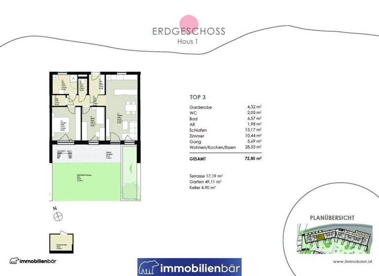 Wohnung zum Kauf - Erstbezug 354.500 € 3 Zimmer 72,9 m² EG Kienzlstraße 5 Bad Schallerbach 4701