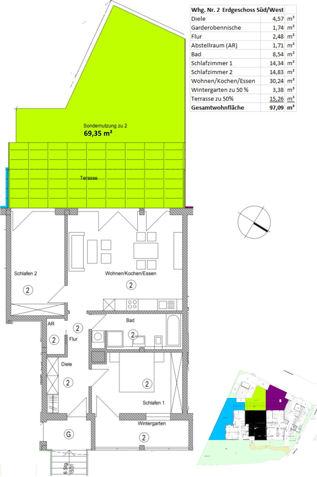 Wohnung zum Kauf provisionsfrei 702.900 € 3 Zimmer 97,1 m²<br/>Wohnfläche 2.<br/>Geschoss 30.09.2025<br/>Verfügbarkeit Penzberg Penzberg 82377