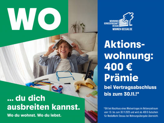 Wohnung zur Miete 320 € 3 Zimmer 68,6 m² 6. Geschoss Ellerbreite 56 Zoberberg Dessau-Roßlau 06847