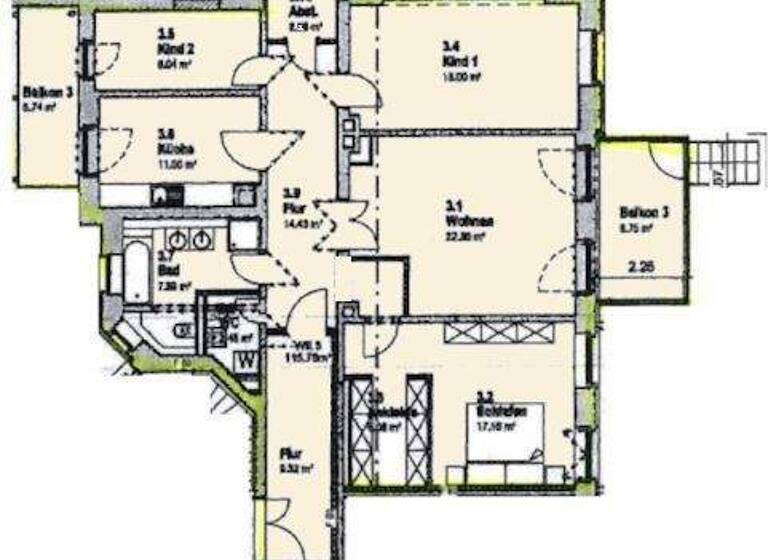 Wohnung zum Kauf 498.000 € 4 Zimmer 116 m² 1. Geschoss Zentrum-West Leipzig 04109
