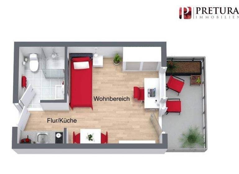 Studio zum Kauf 120.000 € 1 Zimmer 21 m² 1. Geschoss Neckarau Mannheim / Neckarau 68199
