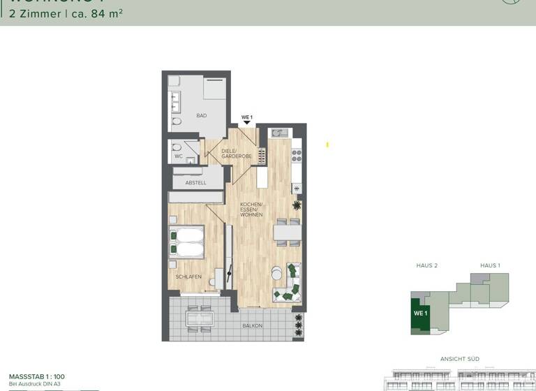 Wohnung zum Kauf provisionsfrei 399.000 € 2 Zimmer 83,9 m²<br/>Wohnfläche 1.<br/>Geschoss Blumberg Blumberg 78176