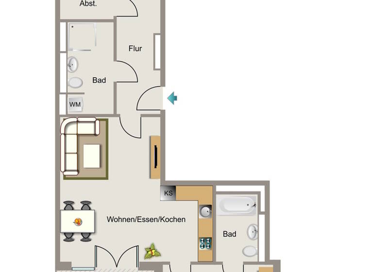 Wohnung zur Miete 1.227 € 3 Zimmer 89,5 m²<br/>Wohnfläche EG<br/>Geschoss Louise-Strauß-Straße 48 Brühl Brühl 50321