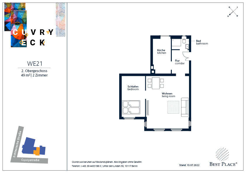 Wohnung zum Kauf provisionsfrei 220.000 € 2 Zimmer 49 m²<br/>Wohnfläche 2.<br/>Geschoss Cuvrystraße 49 Kreuzberg Berlin 10997