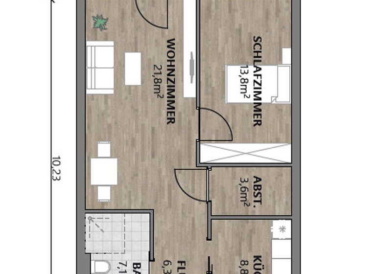 Wohnung zum Kauf 270.655 € 2 Zimmer 64,8 m²<br/>Wohnfläche 1.<br/>Geschoss Hartkirchen Pocking 94060