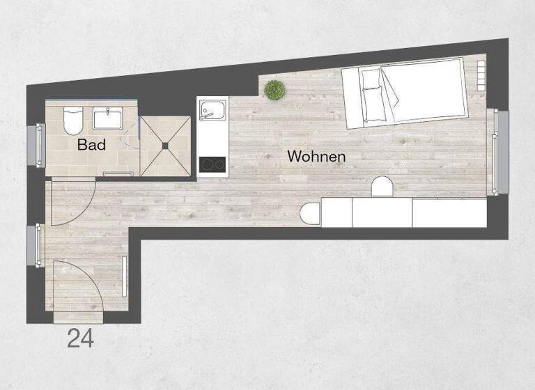Studio zur Miete 485 € 1 Zimmer 28 m² 1. Geschoss frei ab sofort Ernststr. 1 St Peter Nürnberg 90478