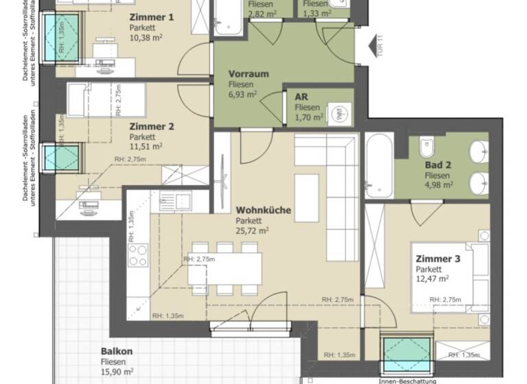 Wohnung zum Kauf - Erstbezug 375.000 € 4 Zimmer 77,8 m² St. Andrä-Wördern 3423