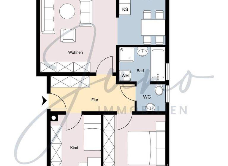 Wohnung zum Kauf provisionsfrei 189.846 € 3 Zimmer 70,2 m² EG Klein-Krotzenburg Hainburg 63512