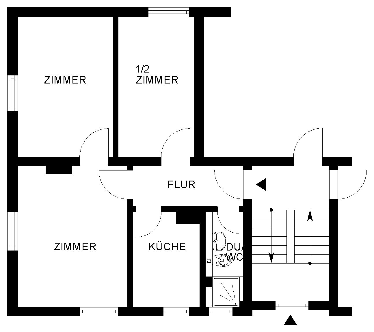 Wohnung zur Miete 437 € 3 Zimmer 48,8 m²<br/>Wohnfläche 2.<br/>Geschoss ab sofort<br/>Verfügbarkeit Heinrich-Heine-Str. 8 Stadtmitte Wolfsburg 38440