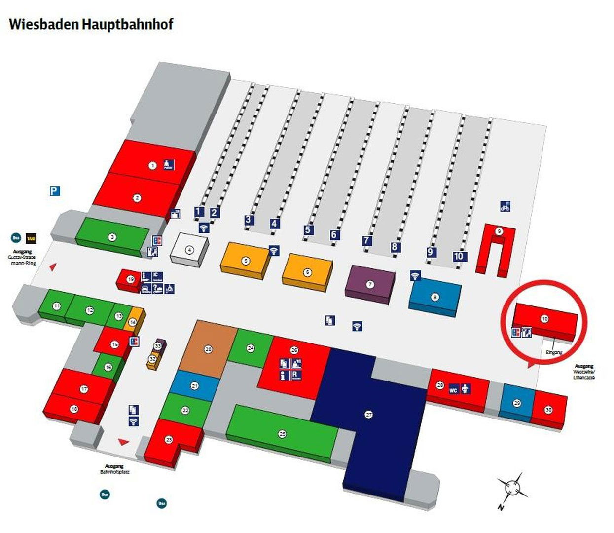 Ladenfläche zur Miete provisionsfrei 76,8 m²<br/>Verkaufsfläche Bahnhofsplatz  1 Hauptbahnhof Wiesbaden 65189