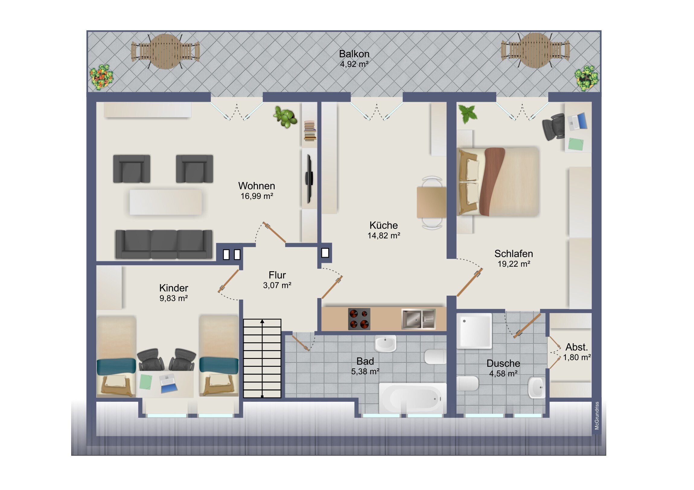 Wohnung zur Miete 695 € 3 Zimmer 92 m²<br/>Wohnfläche 1.<br/>Geschoss Speldorf - Süd Mülheim an der Ruhr 45478