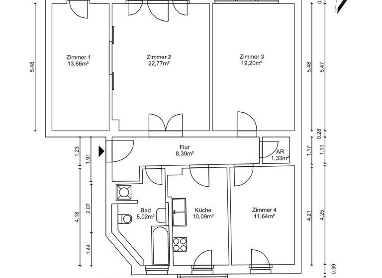 Wohnung zur Miete 1.746 € 4 Zimmer 96,5 m² 4. Geschoss Spandau Berlin 13585