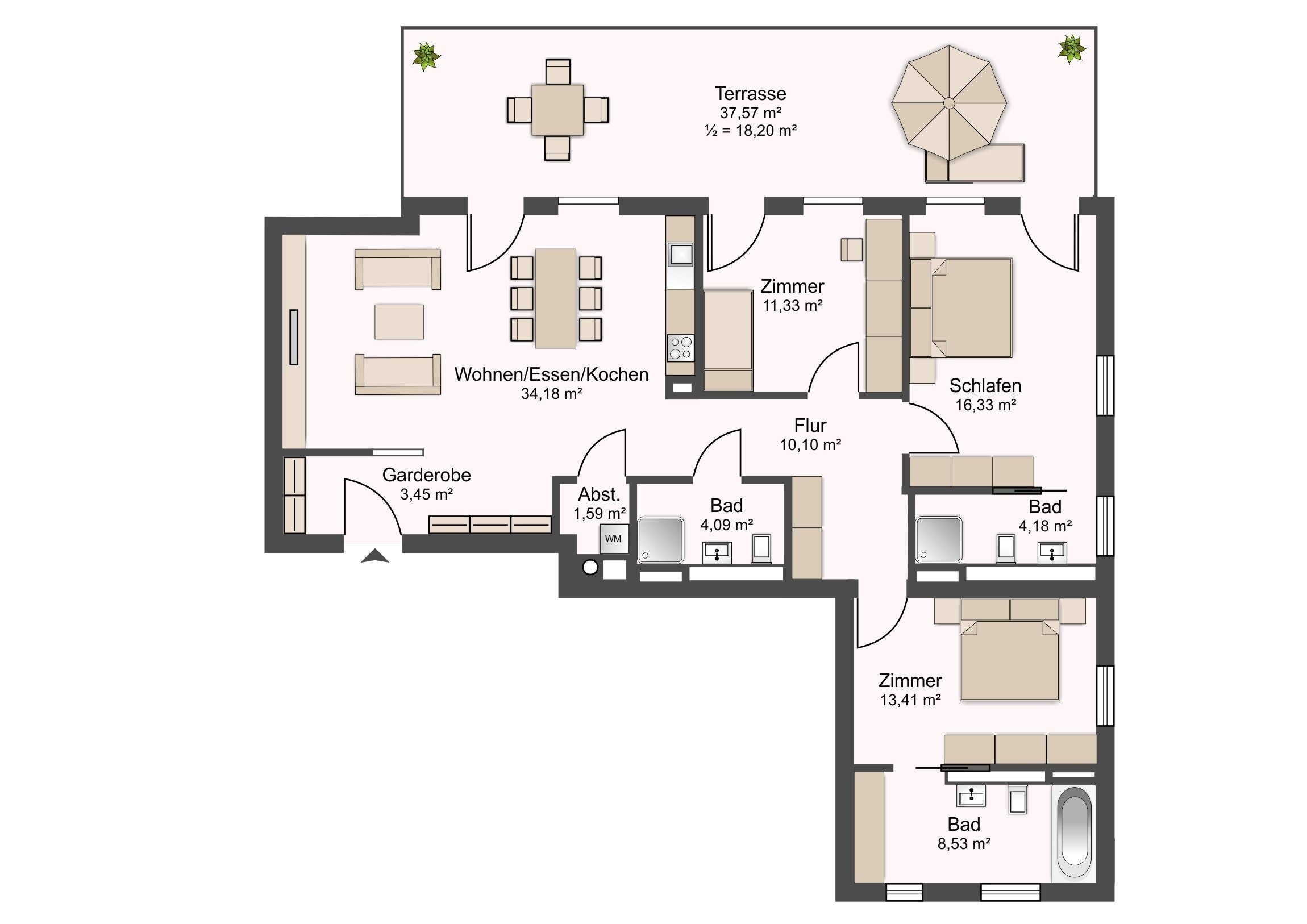 Wohnung zum Kauf 556.116 € 4 Zimmer 126 m²<br/>Wohnfläche EG<br/>Geschoss 01.12.2024<br/>Verfügbarkeit Nordvorstadt Weimar 99423