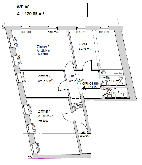 Wohnung zur Miete 1.090 € 3 Zimmer 120,7 m²<br/>Wohnfläche Kenzingen Kenzingen 79341