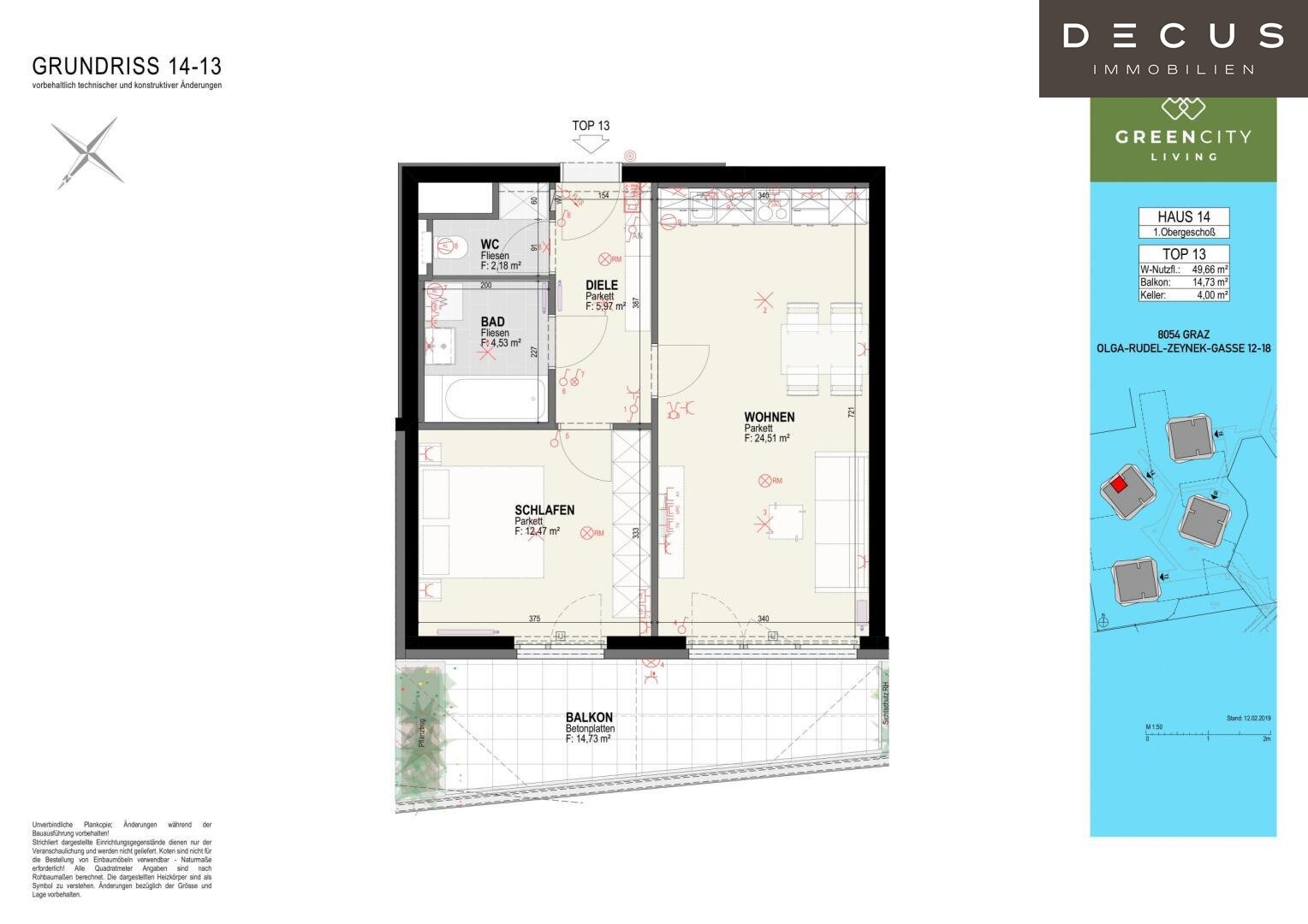 Wohnung zur Miete 565 € 2 Zimmer 1.<br/>Geschoss Straßgang Graz 8054