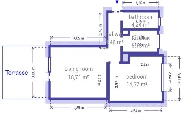 Wohnung zum Kauf 265.000 € 2 Zimmer 50 m²<br/>Wohnfläche 1.<br/>Geschoss Reinickendorf Berlin 13409