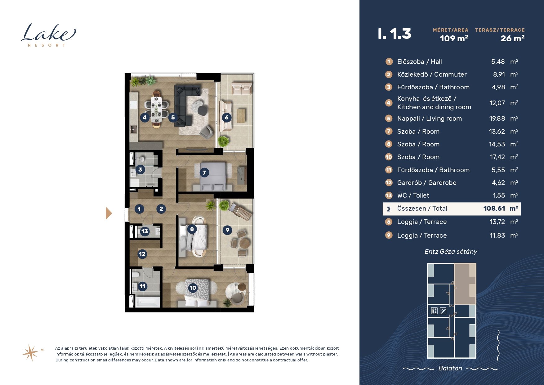 Wohnung zum Kauf 399.500 € 4 Zimmer 108,6 m²<br/>Wohnfläche 1.<br/>Geschoss Keszthely 8360