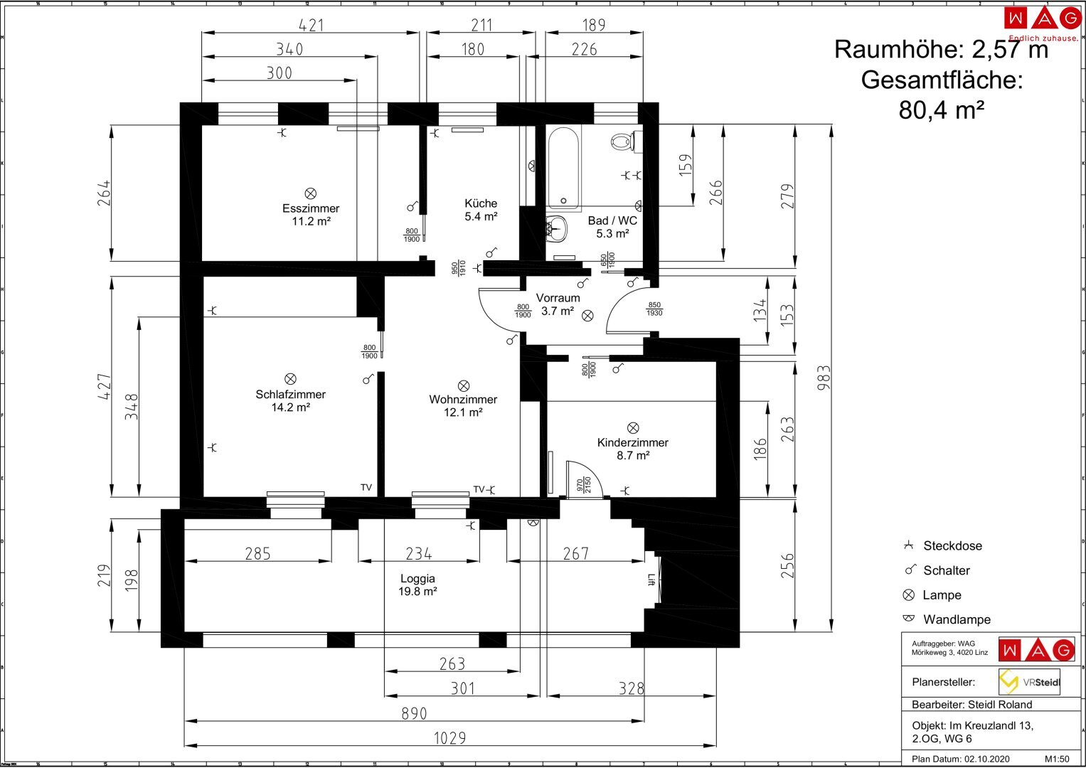 Wohnung zur Miete 622 € 3,5 Zimmer 60,6 m²<br/>Wohnfläche ab sofort<br/>Verfügbarkeit Im Kreuzlandl 13 Waldegg Linz 4020