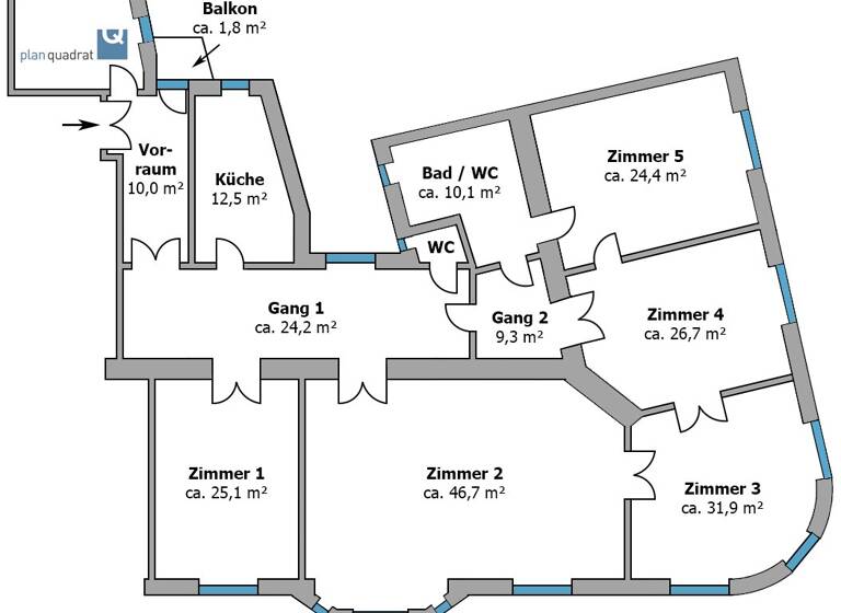 Wohnung zur Miete 2.923 € 5,5 Zimmer 231,3 m² 2. Geschoss frei ab 15.04.2026 Josefstädter Straße Wien 1080