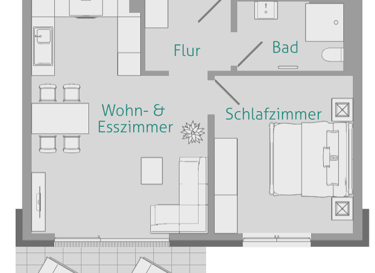 Wohnung zum Kauf - Erstbezug provisionsfrei 339.000 € 2 Zimmer 54,4 m² 1. Geschoss frei ab sofort Pfarrgasse 4 Deckenpfronn 75392