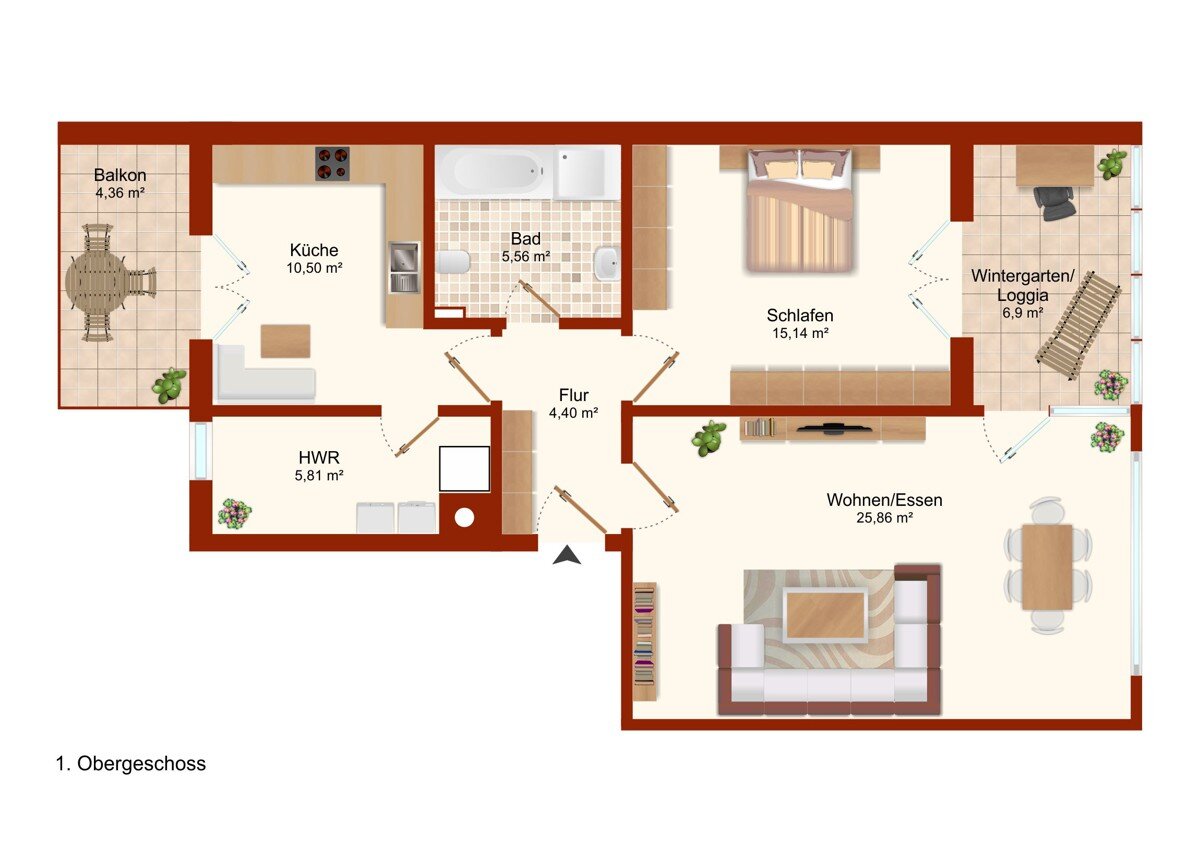 Wohnung zum Kauf 189.500 € 2 Zimmer 76,4 m²<br/>Wohnfläche 1.<br/>Geschoss Verden - Mitte Verden 27283