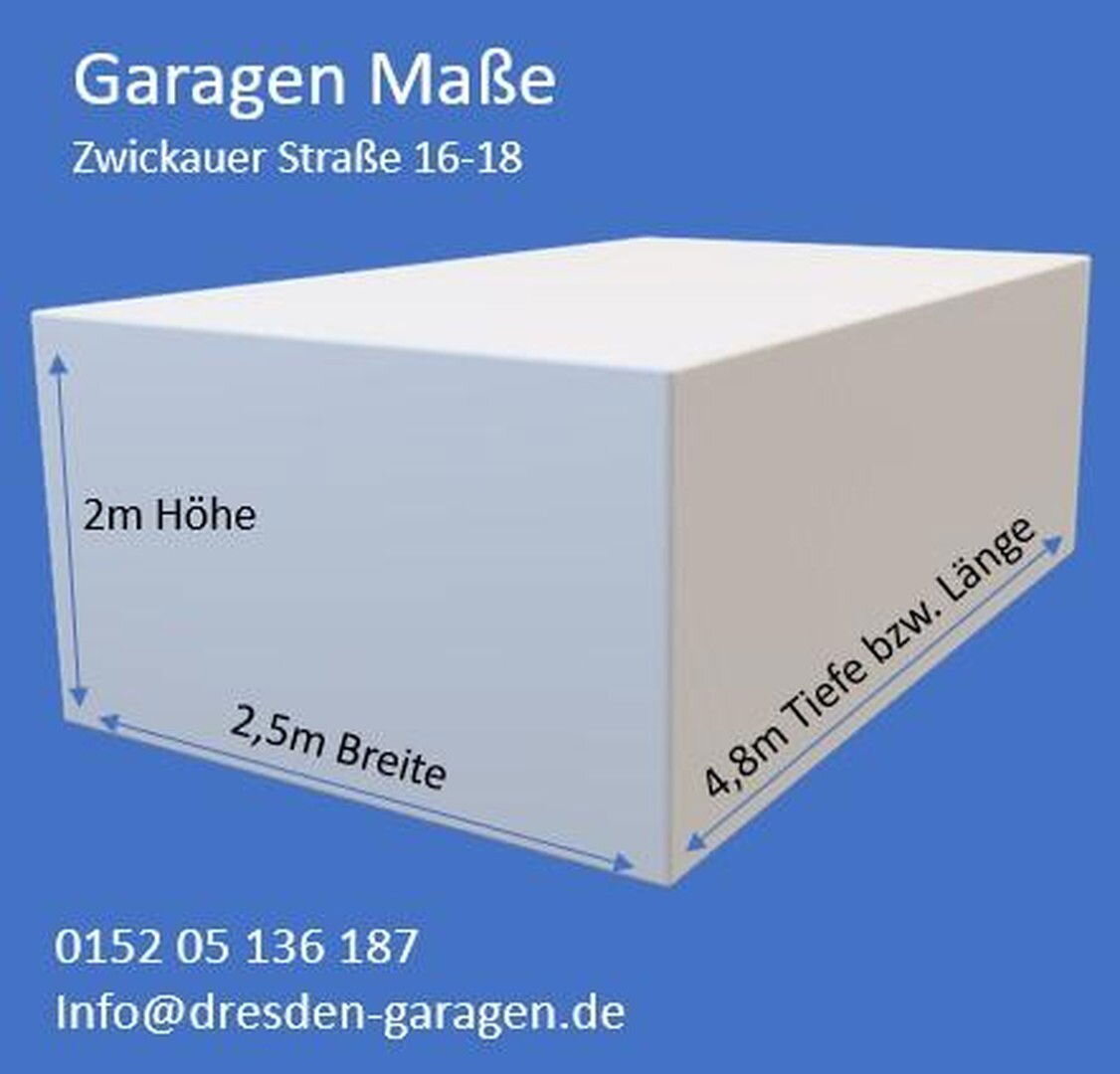 Garage zur Miete provisionsfrei 99 € Zwickauer Straße 16 Südvorstadt-West (Eisenstuckstr.-West) Dresden 01069