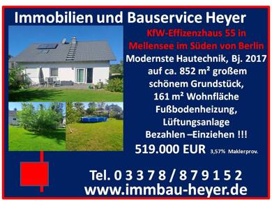 Einfamilienhaus zum Kauf 519.000 € 4 Zimmer 161 m² 852 m² Grundstück frei ab sofort Mellensee Am Mellensee 15838