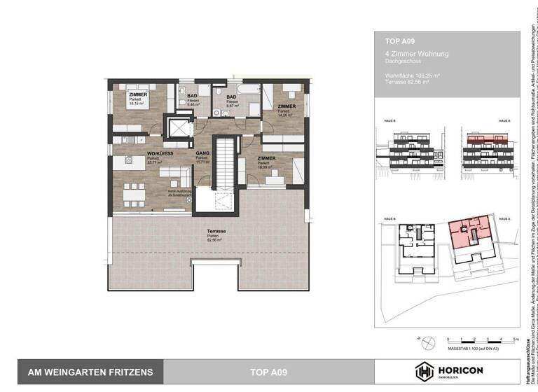 Penthouse zum Kauf 938.000 € 4 Zimmer 106,3 m² 3. Geschoss Fritzens 6122