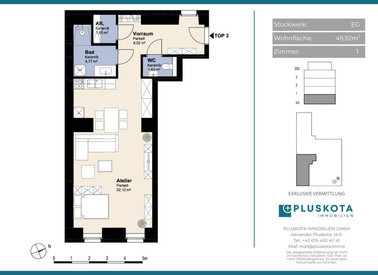 Studio zum Kauf 155.000 € 1 Zimmer 49,9 m² EG Wien 1100