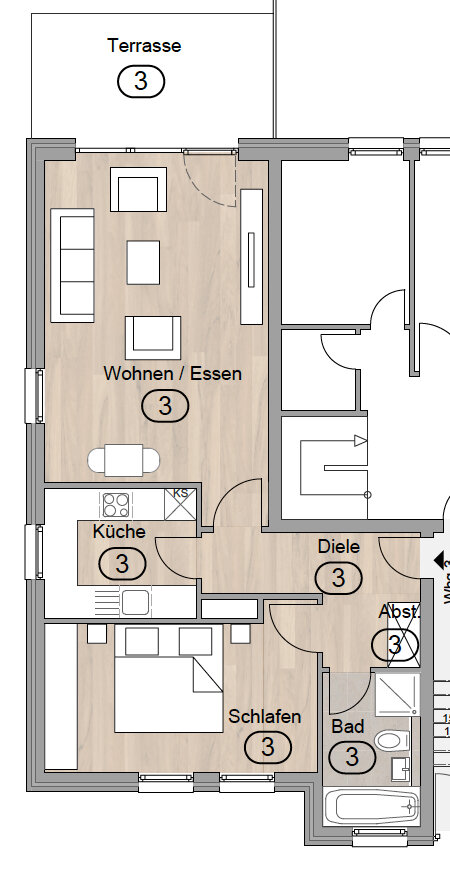 Wohnung zum Kauf 220.000 € 2 Zimmer 62,2 m²<br/>Wohnfläche EG<br/>Geschoss Immigrath Langenfeld / Immigrath 40764