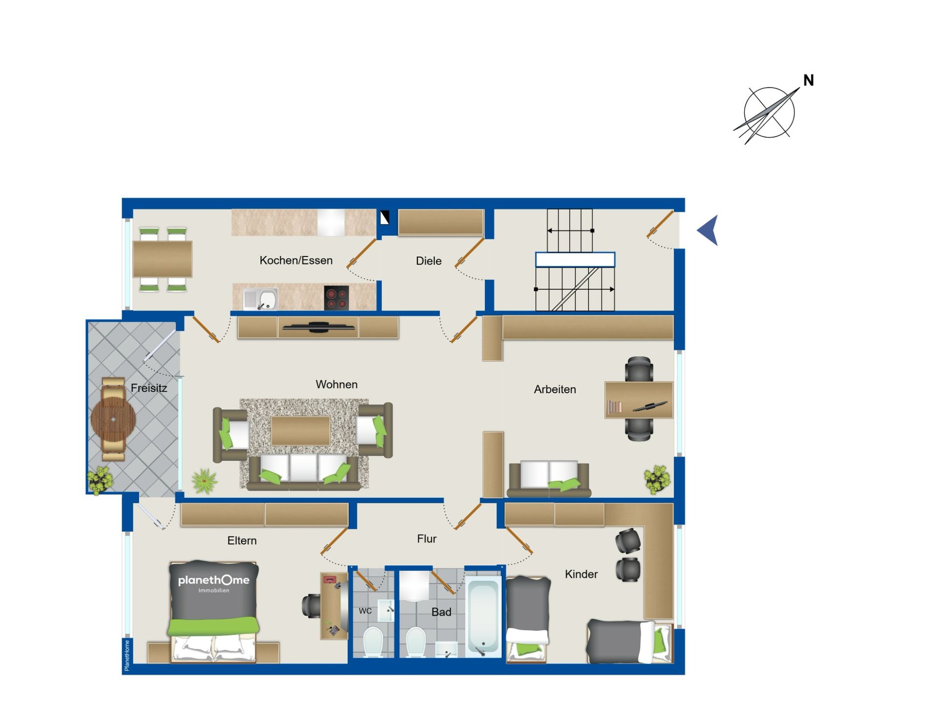 Wohnung zum Kauf 325.000 € 4 Zimmer 106 m²<br/>Wohnfläche Flein 74223