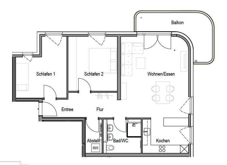Wohnung zur Miete - Erstbezug 1.590 € 3 Zimmer 89 m² 2. Geschoss Biklenstraße 10 Untertürkheim Stuttgart 70327