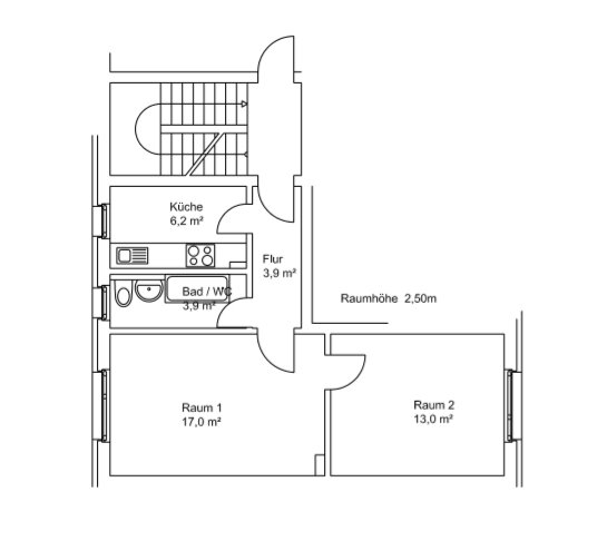 Wohnung zur Miete 275 € 2 Zimmer 44,7 m²<br/>Wohnfläche 3.<br/>Geschoss Geschwister-Scholl-Straße 32 Kamenz Kamenz 01917