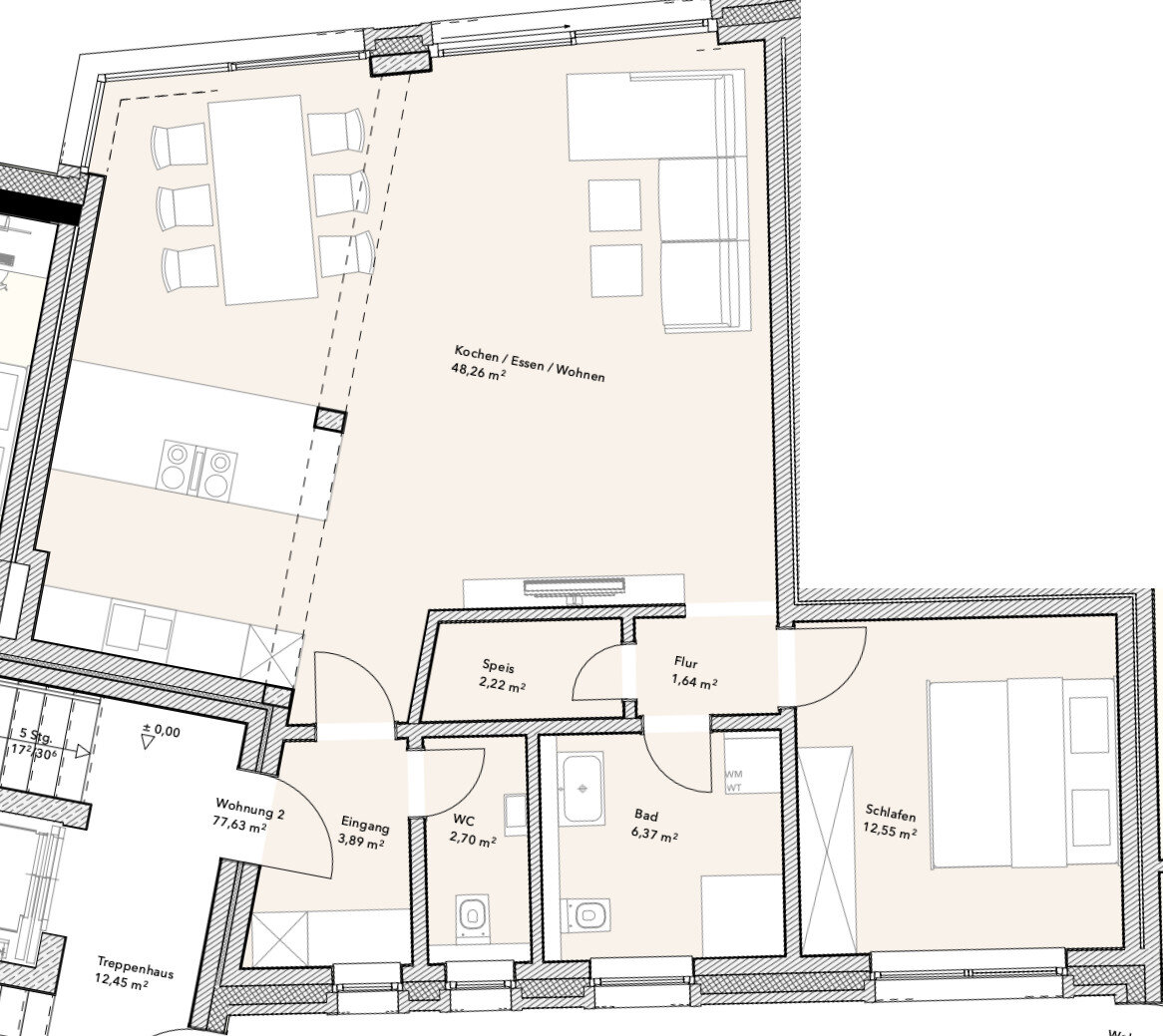 Wohnung zur Miete 1.000 € 2 Zimmer 82,4 m²<br/>Wohnfläche 1.<br/>Geschoss Lingen Lingen 49808